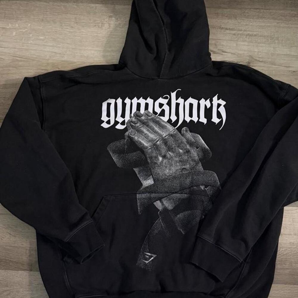 Gymshark black hoodie with white